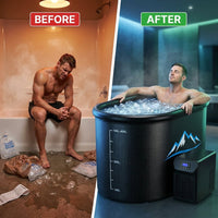Cold Plunge Tub, 248 Gallon, 1 Horsepower, Heavy-Duty Ice Bath Tub for Athletes with Hot & Cold, Portable Inflatable Plunge Chiller with Water Treatment Kit, Immersion Therapy, Wifi (Black, 1 Set) — Before & After