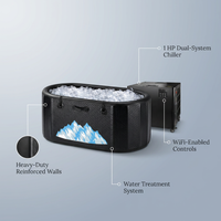 Cold Plunge Tub, 248 Gallon, 1 Horsepower, Heavy-Duty Ice Bath Tub for Athletes with Hot & Cold, Portable Inflatable Plunge Chiller with Water Treatment Kit, Immersion Therapy, Wifi (Black, 1 Set) — infographic