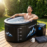 Cold Plunge Tub, 248 Gallon, 1 Horsepower, Heavy-Duty Ice Bath Tub for Athletes with Hot & Cold, Portable Inflatable Plunge Chiller with Water Treatment Kit, Immersion Therapy, Wifi (Black, 1 Set) — Lifestyle
