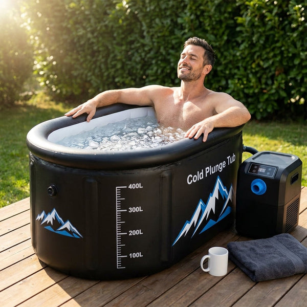 Inflatable Cold Plunge Tub Built for Athletic Recovery, 248 Gallon Capacity, 1HP Chiller, WiFi Control