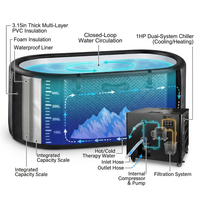 Cold Plunge Tub, 248 Gallon, 1 Horsepower, Heavy-Duty Ice Bath Tub for Athletes with Hot & Cold, Portable Inflatable Plunge Chiller with Water Treatment Kit, Immersion Therapy, Wifi (Black, 1 Set) — How It Works