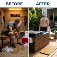Cold Plunge Tub Built to Cool to 33°F, Built-In Compressor, Ozone Disinfection, Weatherproof Design — Before & After