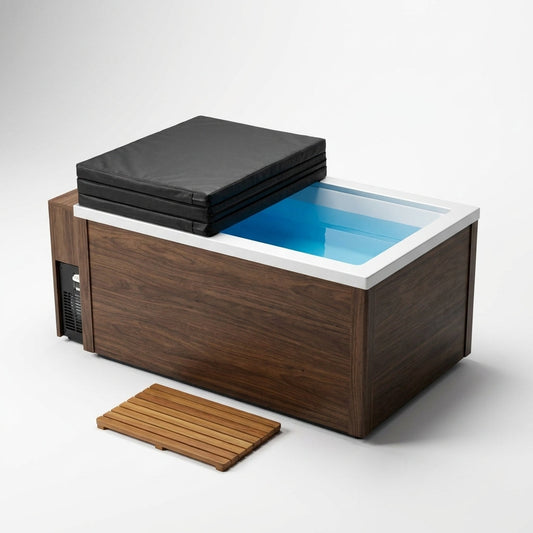 Cold Plunge Tub Built to Cool to 33°F, Built-In Compressor, Ozone Disinfection, Weatherproof Design — Studio Shot
