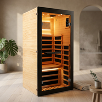 Infrared Sauna 1 Person Far Infrared Sauna Low EMF Indoor Sauna with Starry Light Ceiling Speakers Personal Dry Sauna for Home Gym Spa Fast Heating Easy Assembly 30.7X 30.7X62.2 — Studio Shot